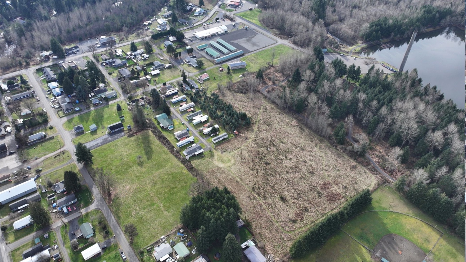 Original aerial photograph of the vacant Onalaska site and surrounding neighborhood
